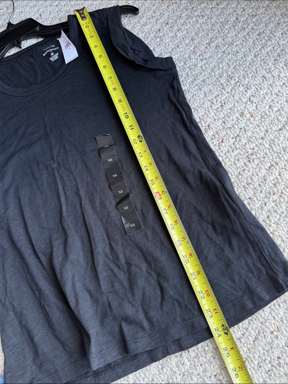 Banana Republic Black Sleeveless Tank Top Malibu tee shirt roll sleeve slub - Picture 6 of 8